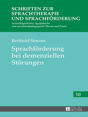 cover image of Sprachförderung bei demenziellen Störungen